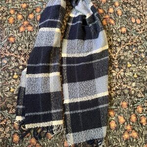 Soft Blue Plaid Scarf